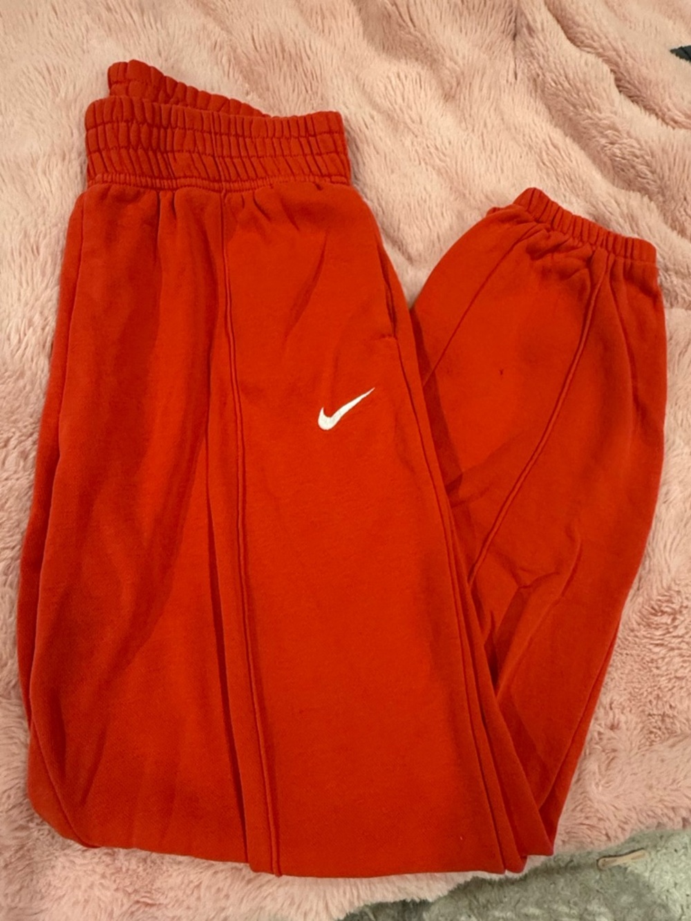 Nike Red Joggers with White Swoosh